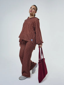  Camisola Loungewear Horizonte V1 Bordeaux e Rosa
